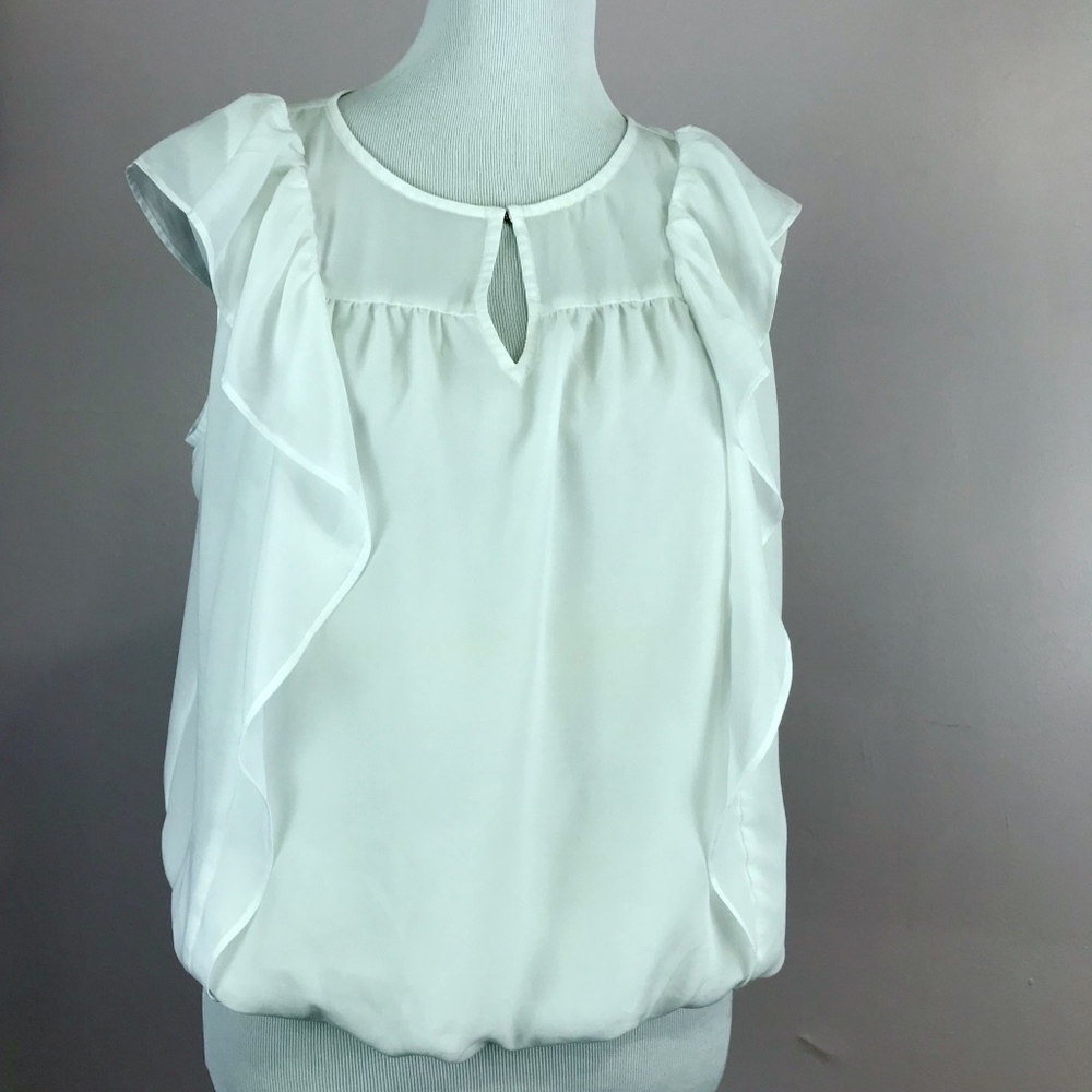 Express Career Blouson Top Keyhole Neckline Medium